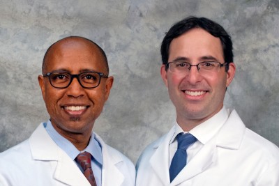 Drs. Belachew Tessema (left) and Seth Brown are building a specialty sinus practice at UConn Health. (Janine Gelineau/UConn Health)