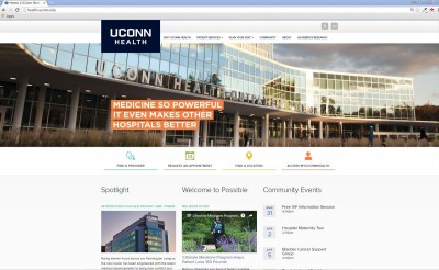 Screen capture of health.uconn.edu home page